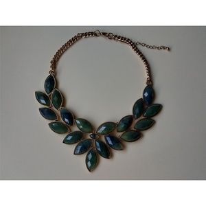 Blue/ Green Gem Statement Necklace
